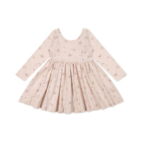 Organic Cotton Tallulah Dress - Petite Fleur Soft Peony Childrens Dress from Jamie Kay Australia