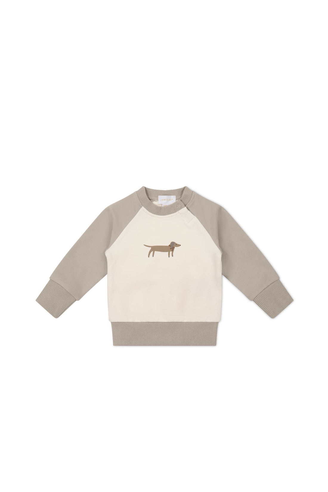 Organic Cotton Tao Sweatshirt - Vintage Taupe Cosy Basil Childrens Sweatshirt from Jamie Kay Australia