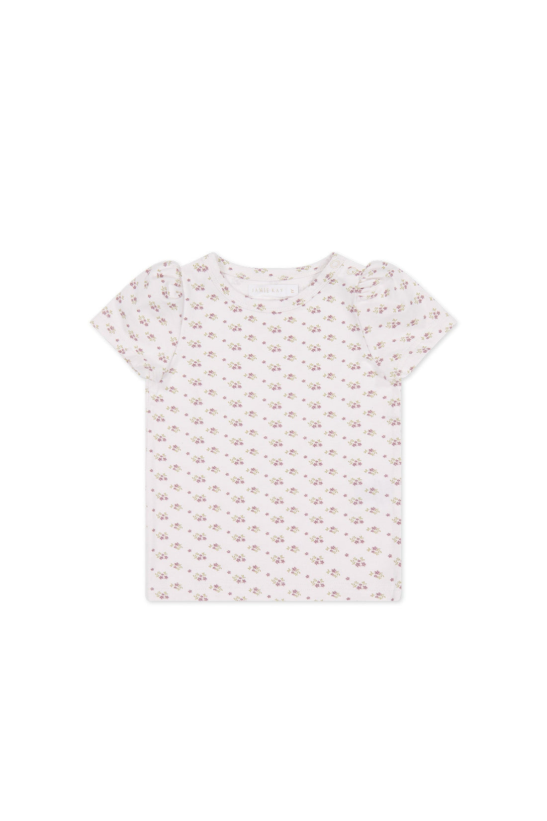 Organic Cotton Tasha Top - Rose Floral Pink Childrens Top from Jamie Kay Australia