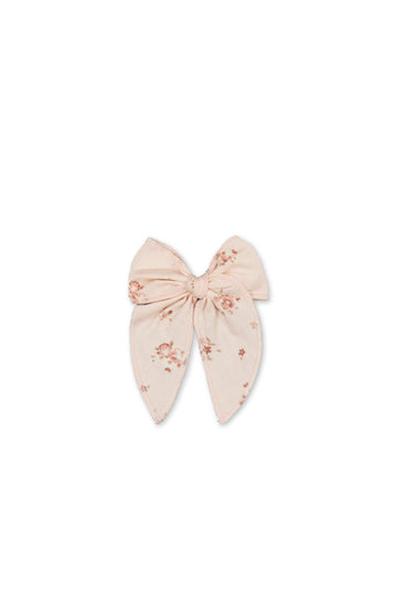 Organic Cotton Voile Bow - Petite Fleur Soft Peony Childrens Bow from Jamie Kay Australia