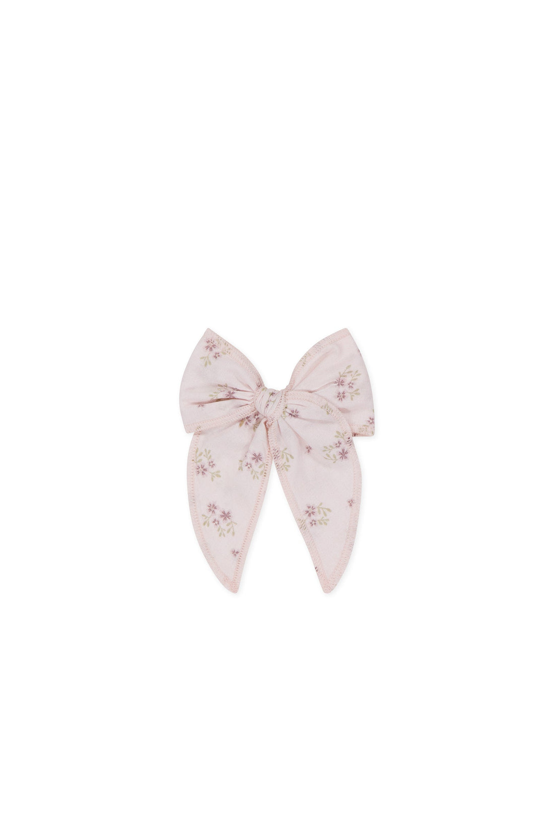 Organic Cotton Volie Bow - Rose Floral Pink Childrens Bow from Jamie Kay Australia