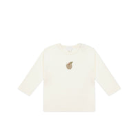 Pima Cotton Arnold Long Sleeve Top - Parchment Fresh Apple Childrens Top from Jamie Kay Australia