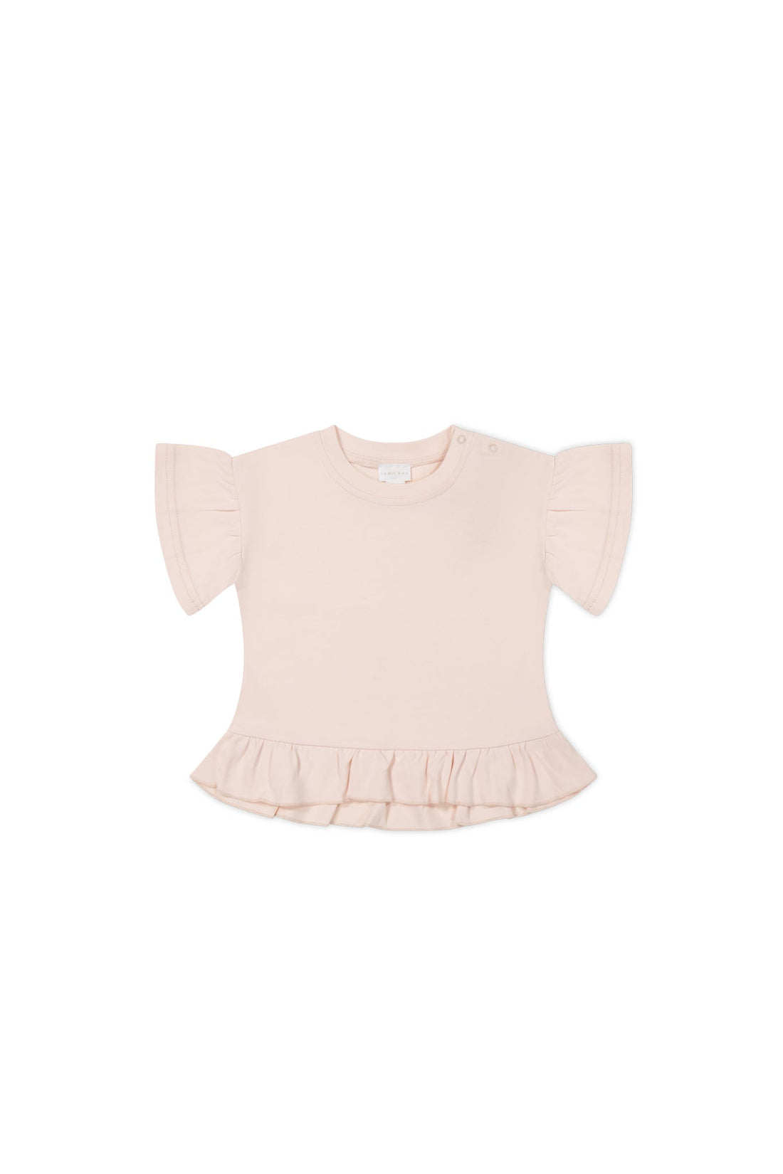 Pima Cotton Courtney Ruffle Top - Dainty Pink Childrens Top from Jamie Kay Australia