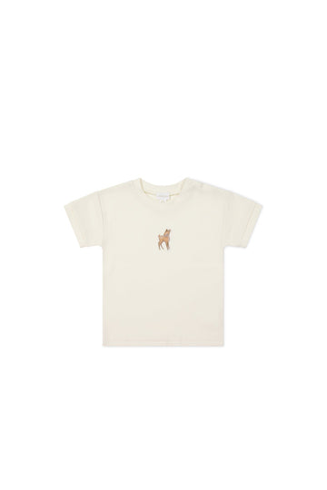 Pima Cotton Eddie T-Shirt - Fable Deer Cloud Childrens Top from Jamie Kay Australia