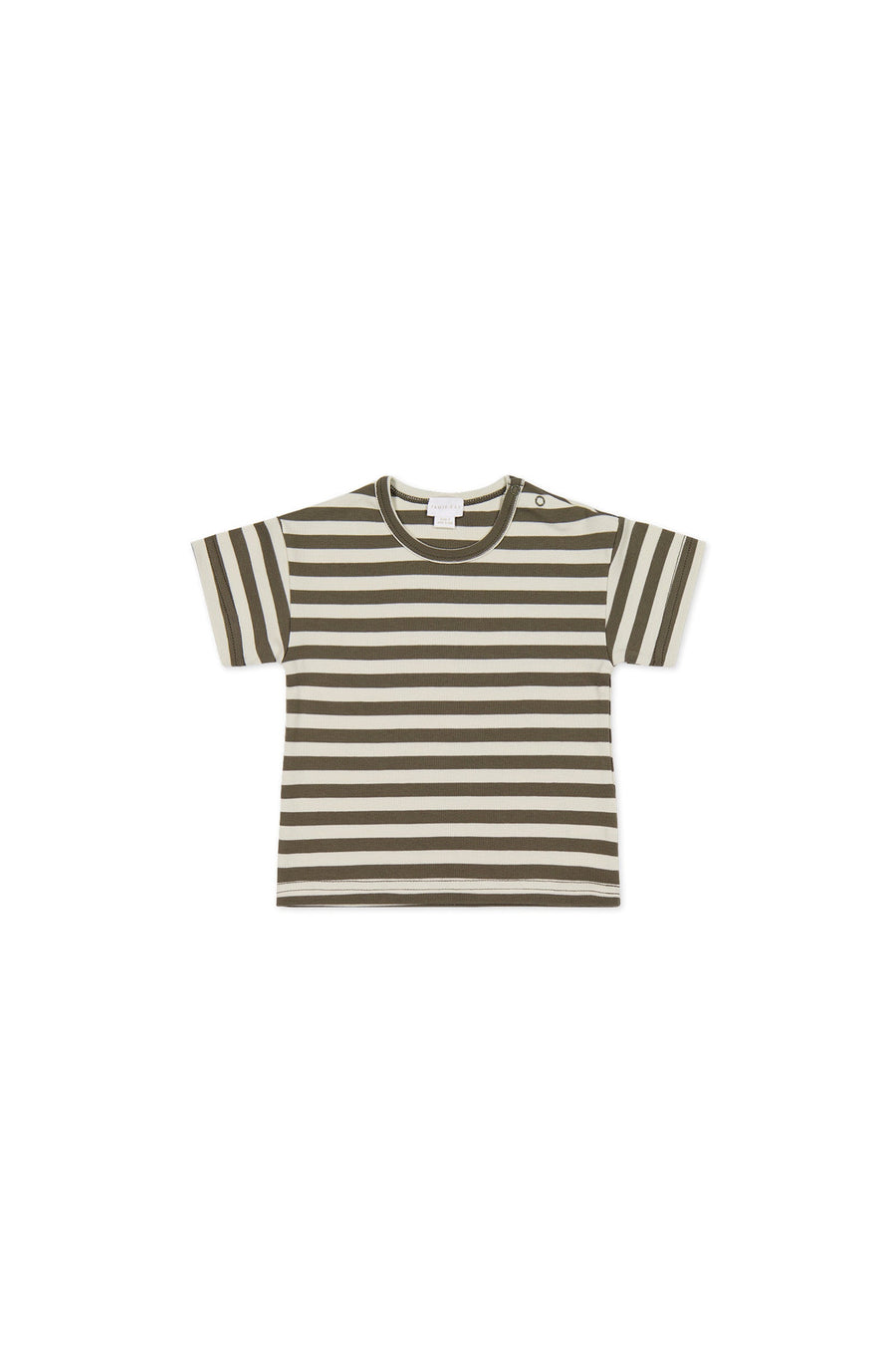 Pima Cotton Hunter Tee - Oliver Stripe Pinecone/Cassava Childrens Top from Jamie Kay Australia