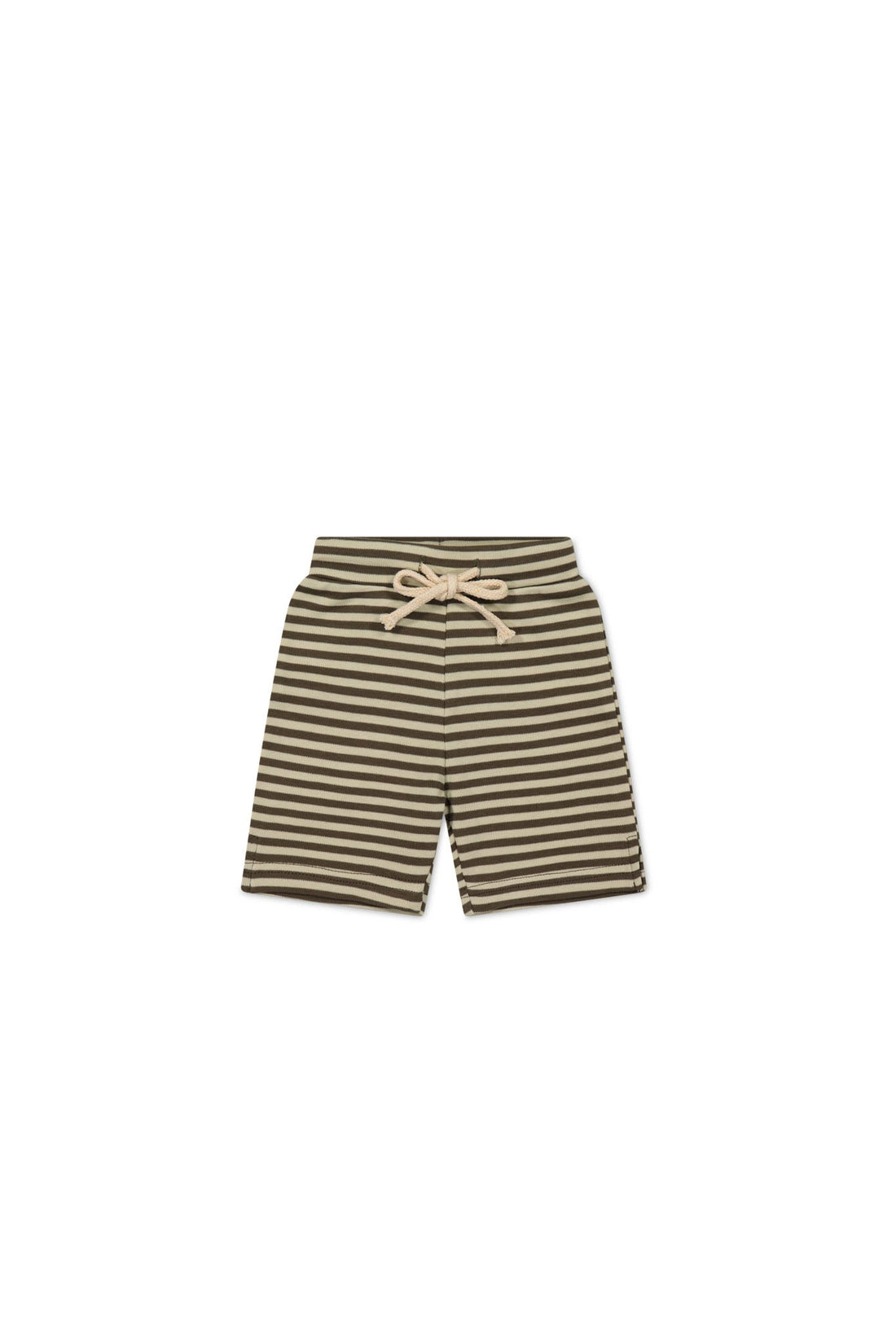 Pima Cotton Marley Short - Narrow Stripe Brownie/Biscuit Childrens Short from Jamie Kay Australia