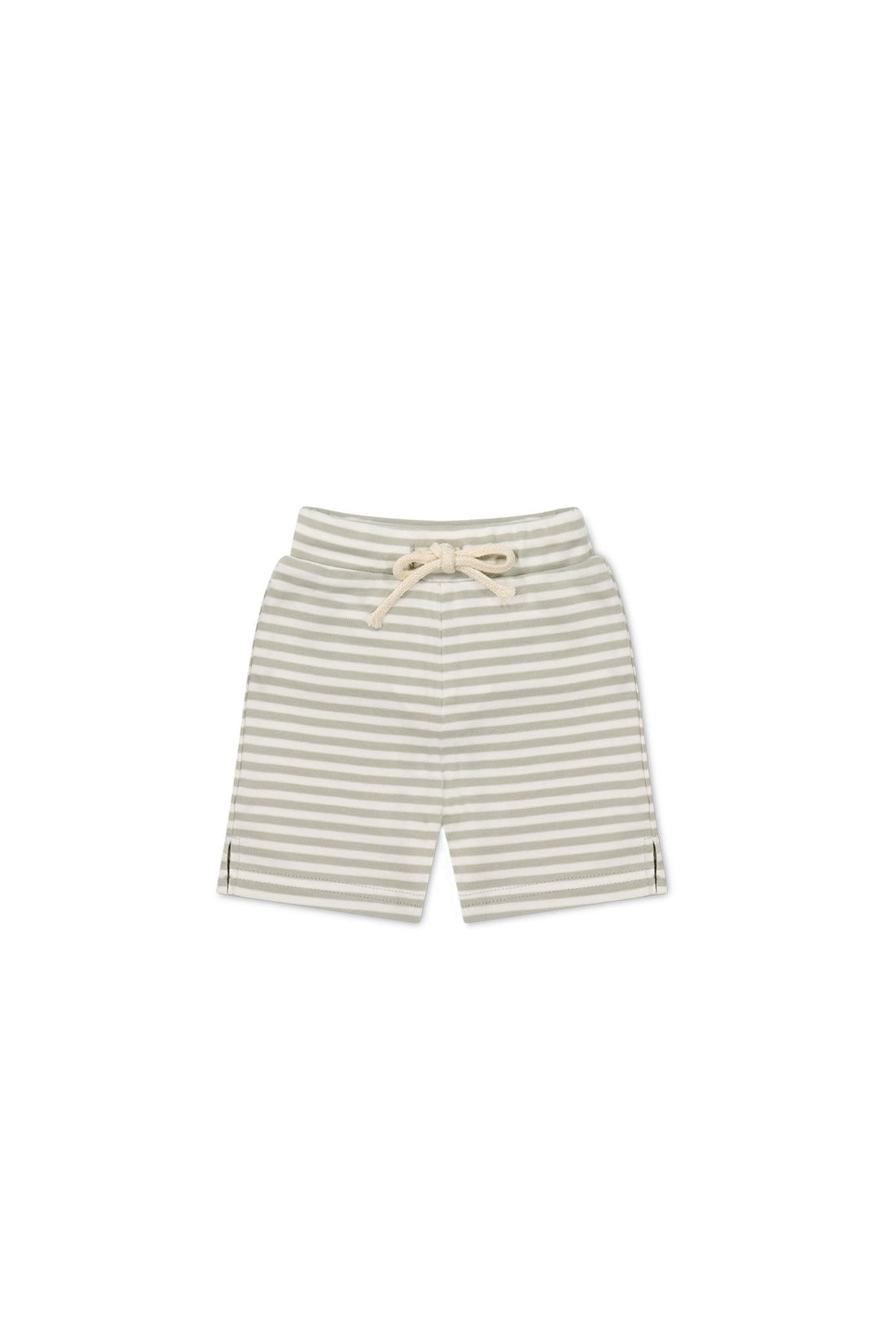 Pima Cotton Marley Short - Narrow Stripe Moss/Cloud Childrens Short from Jamie Kay Australia