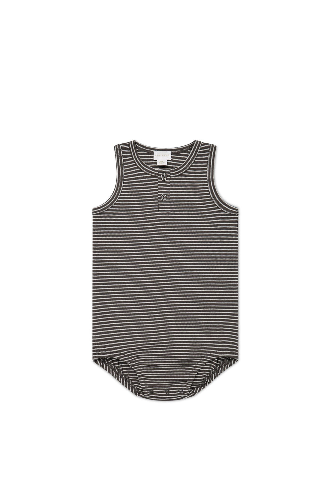 Pima Cotton Noah Playsuit - Dark Coffee/Vintage Taupe Childrens Playsuit from Jamie Kay Australia