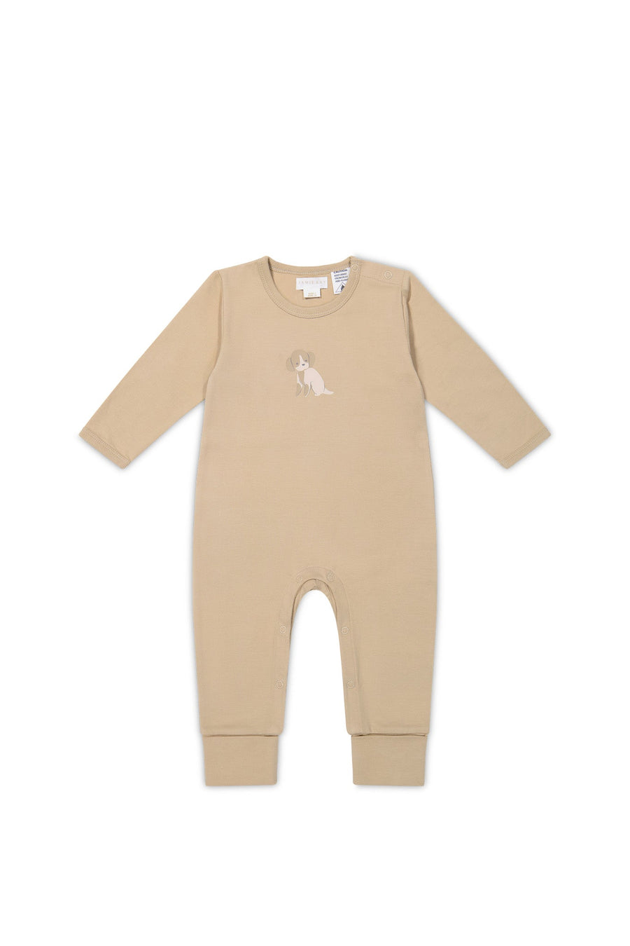 Rib Onepiece - Charlie the Dog Cashew Childrens Pyjama from Jamie Kay Australia