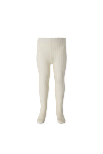 Ribbed Tights - Milk Childrens Tights from Jamie Kay Australia