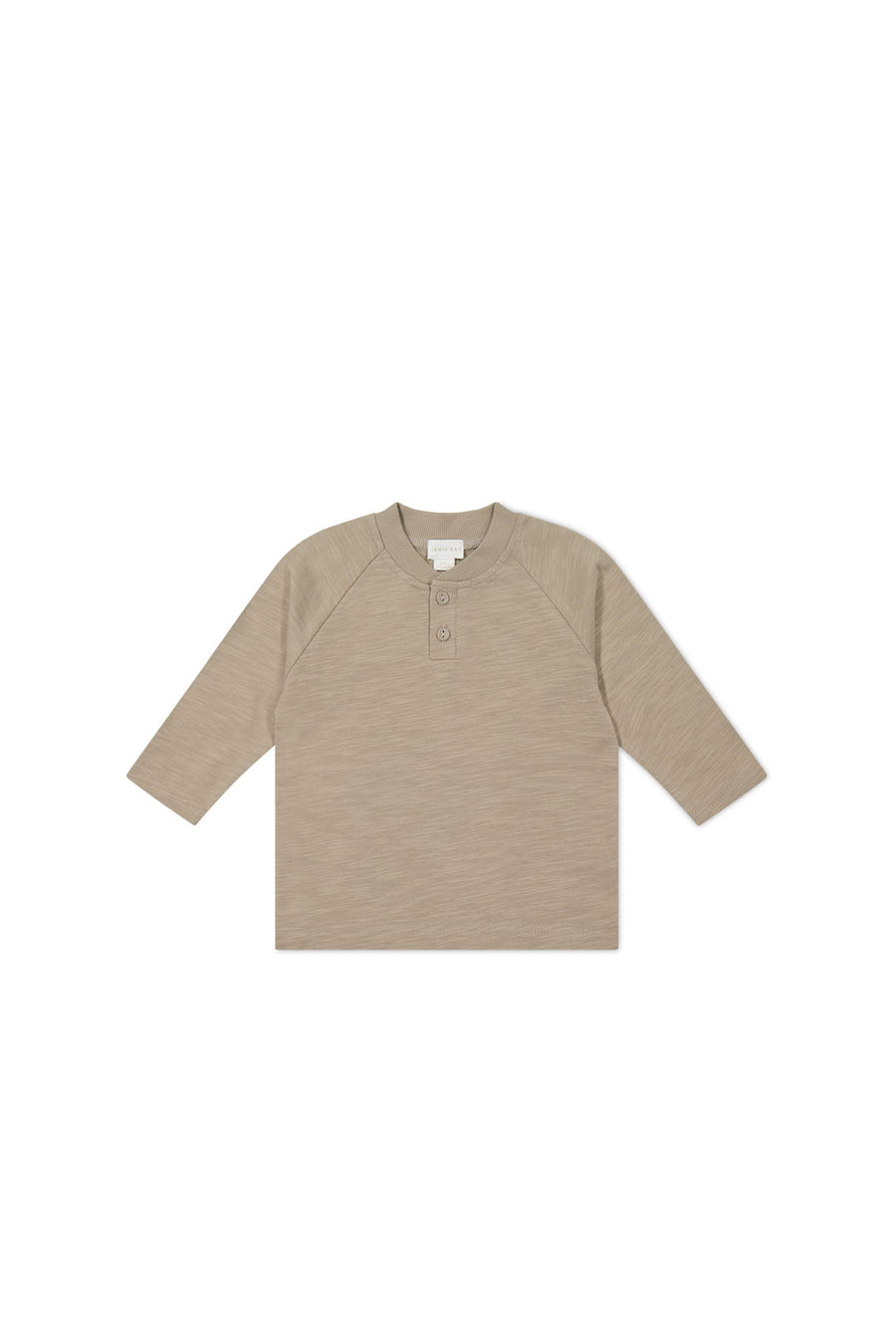 Slub Cotton Long Sleeve Weston Tee - Vintage Taupe Childrens Top from Jamie Kay Australia