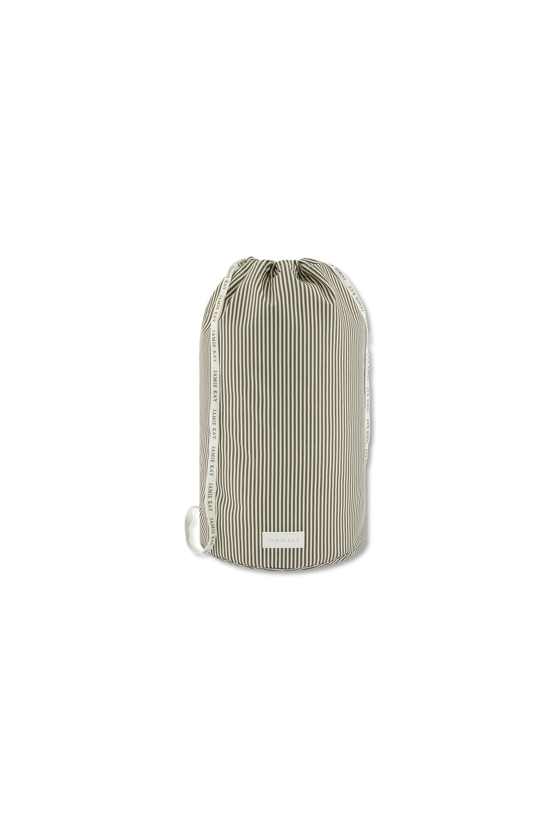 Swim Bag - Fine Vertical Stripe Dark Olive Childrens Swimwear from Jamie Kay Australia