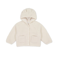 Tatum Recycled Polyester Sherpa Jacket - Natural Childrens Jacket from Jamie Kay Australia