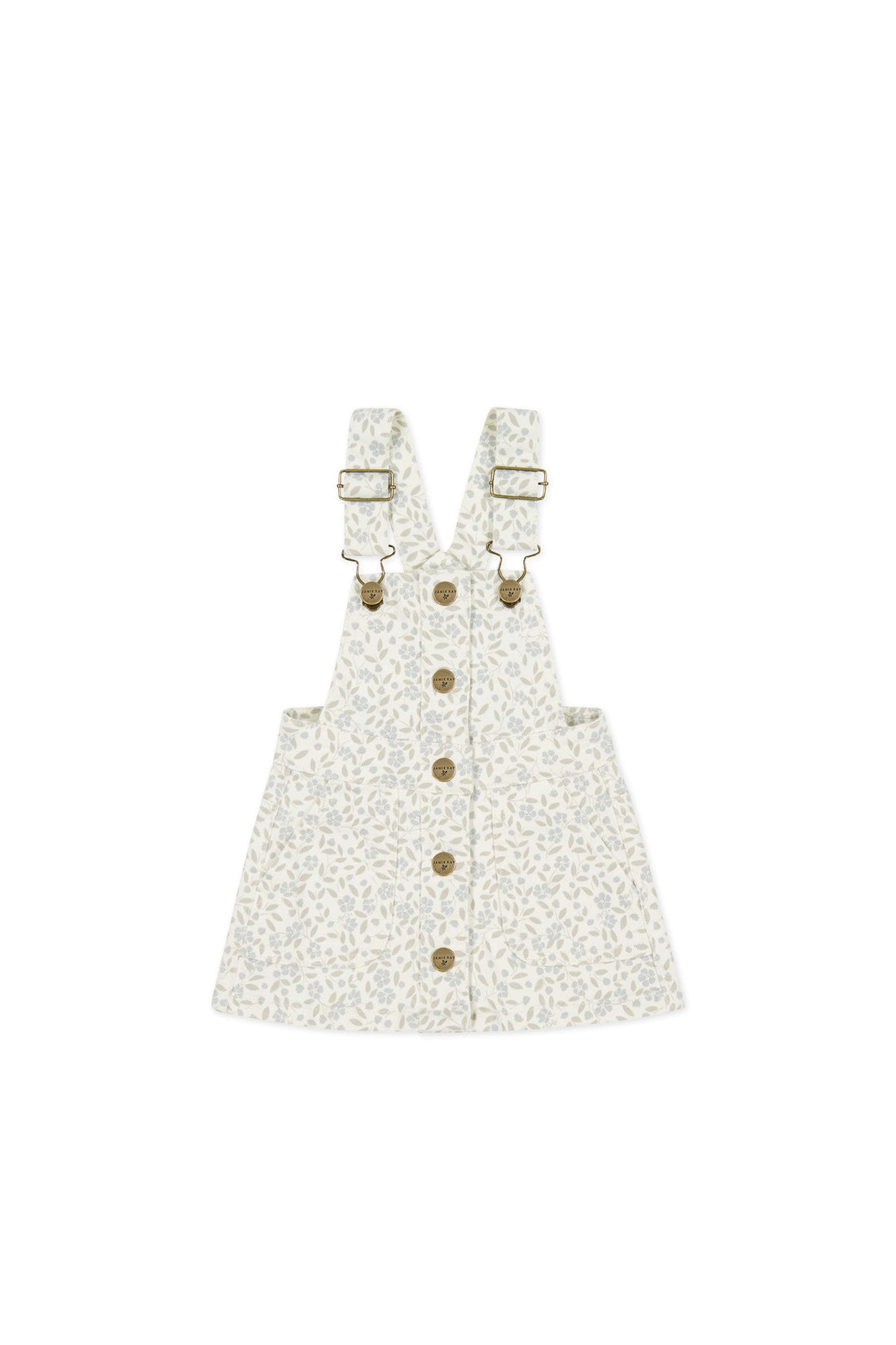 Vintage Overall Dress - Elodie Whisper White Childrens Overall from Jamie Kay Australia