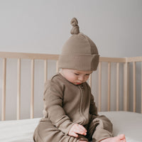 Organic Cotton Modal Marley Beanie - Pecan Childrens Hat from Jamie Kay Australia