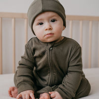 Organic Cotton Modal Marley Beanie - Khaki Childrens Hat from Jamie Kay Australia