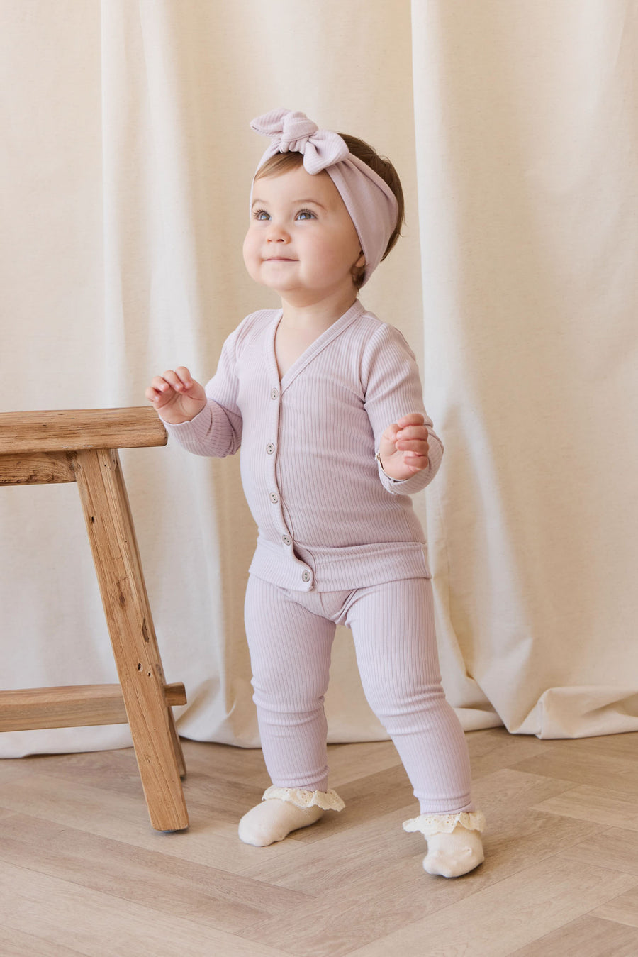 Organic Cotton Modal Cardigan - Violet Tint Childrens Cardigan from Jamie Kay Australia