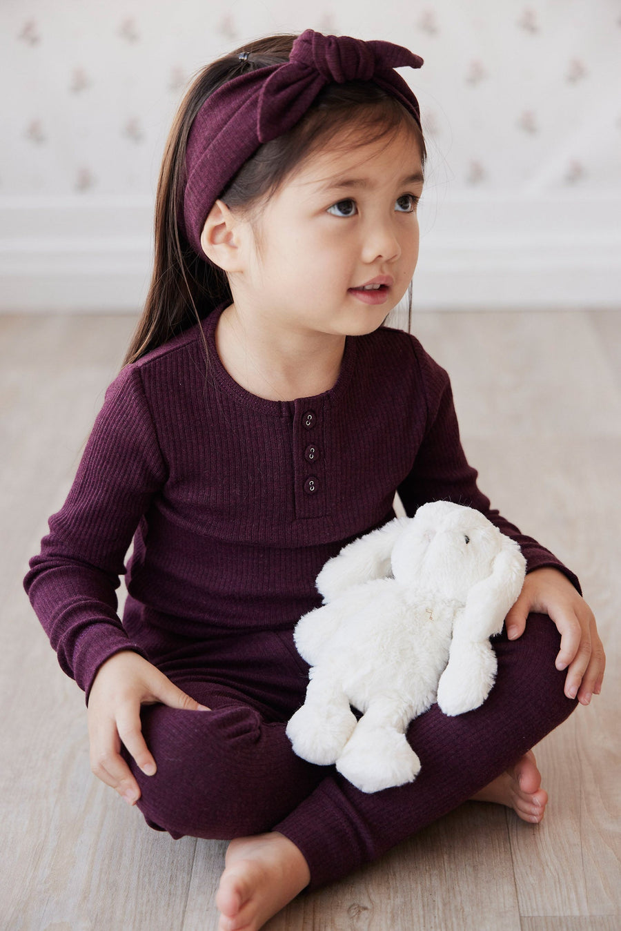 Organic Cotton Modal Headband - Sugar Plum Marle Childrens Headband from Jamie Kay Australia