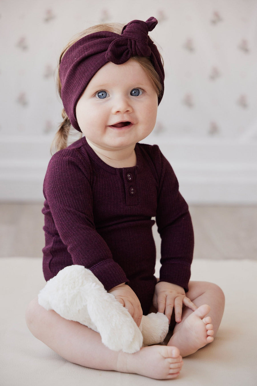 Organic Cotton Modal Headband - Sugar Plum Marle Childrens Headband from Jamie Kay Australia