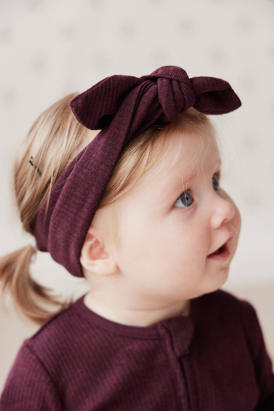 Organic Cotton Modal Headband - Sugar Plum Marle Childrens Headband from Jamie Kay Australia