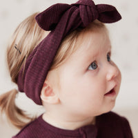 Organic Cotton Modal Headband - Sugar Plum Marle Childrens Headband from Jamie Kay Australia