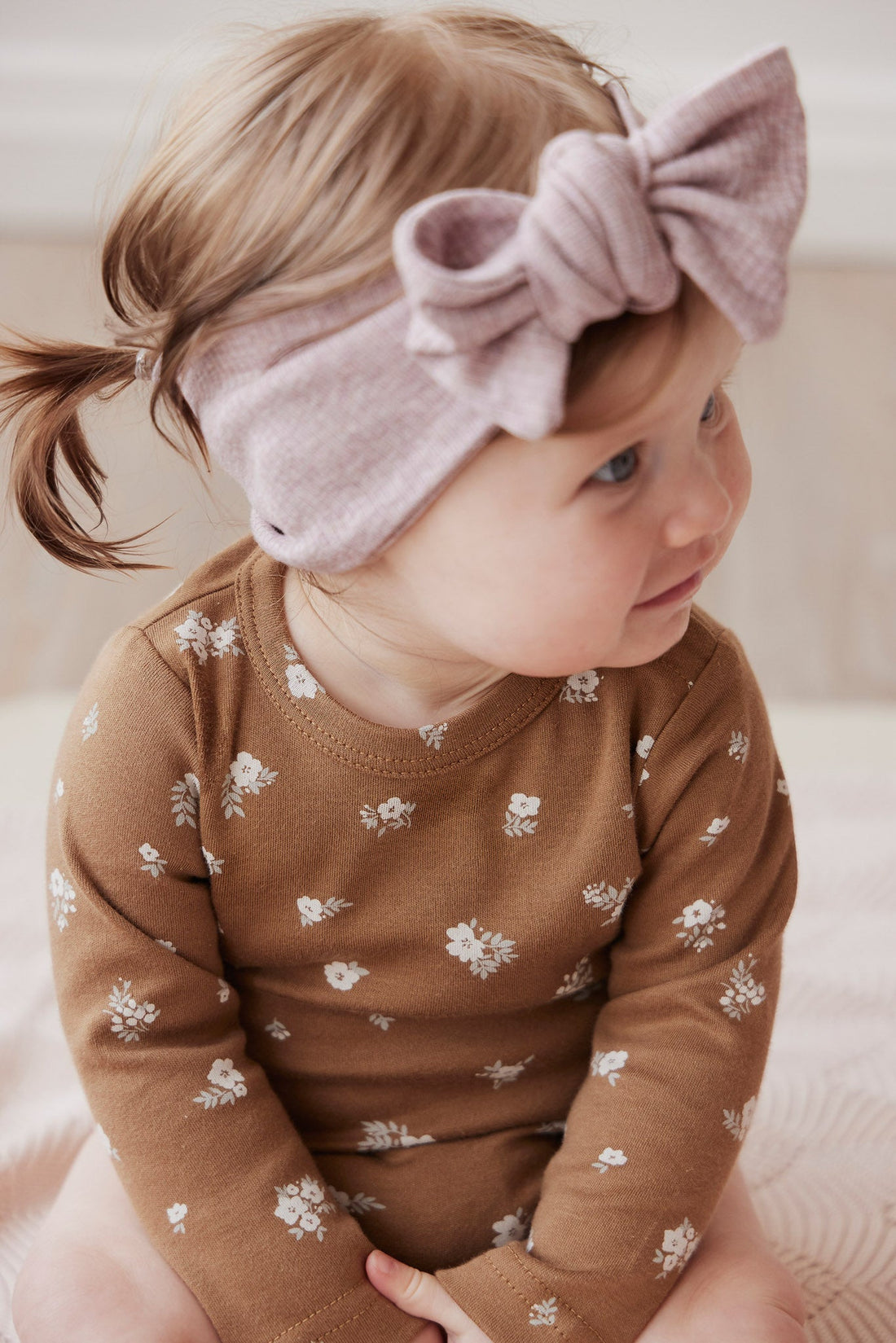 Organic Cotton Modal Headband - Mushroom Marle Childrens Headband from Jamie Kay Australia