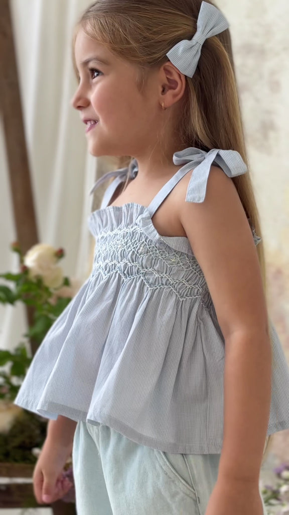 Organic Cotton Desiree Top - Petite Check Childrens Top from Jamie Kay Australia