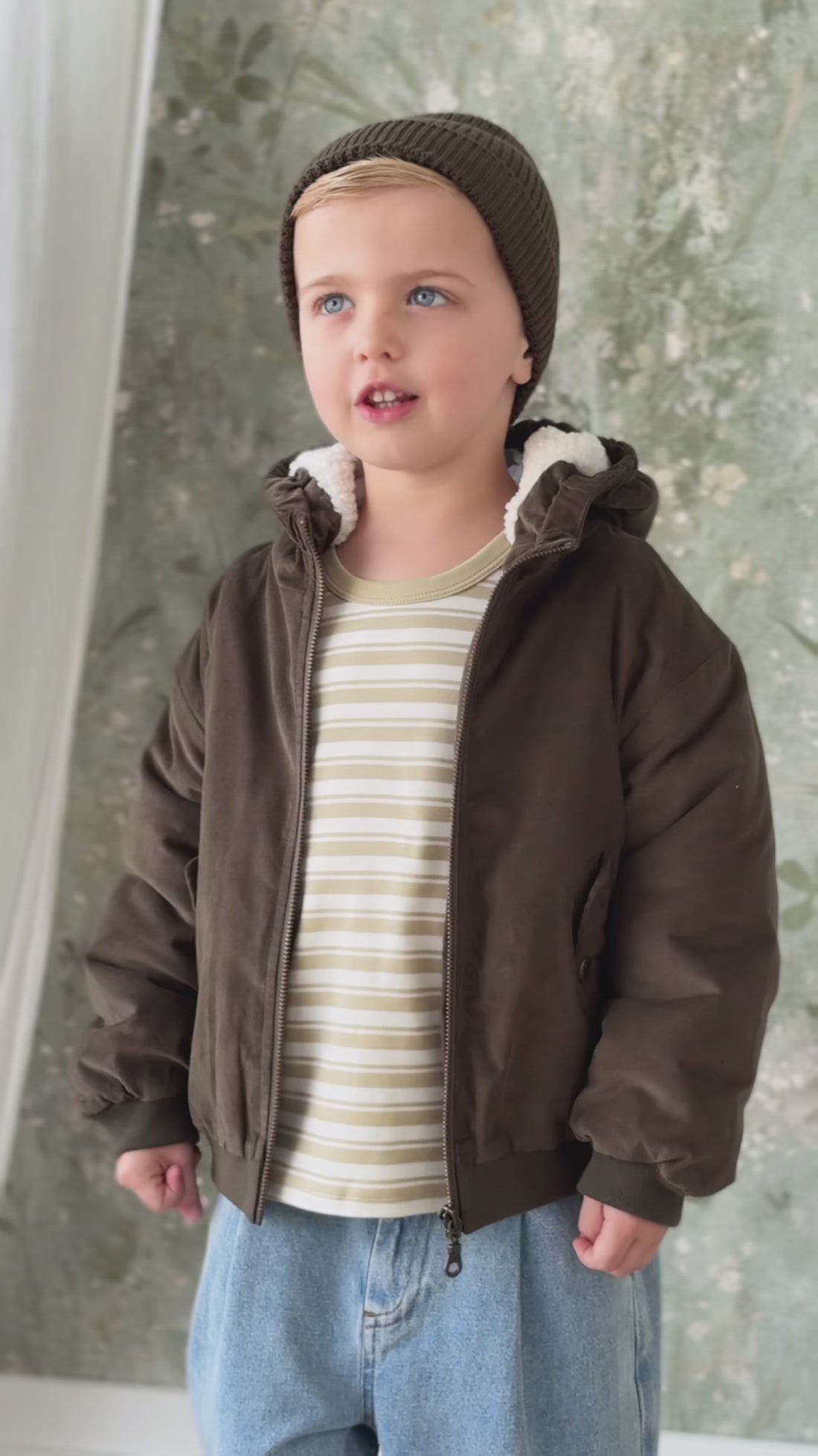 Alastair Jacket - Deep Olive Childrens Jacket from Jamie Kay Australia