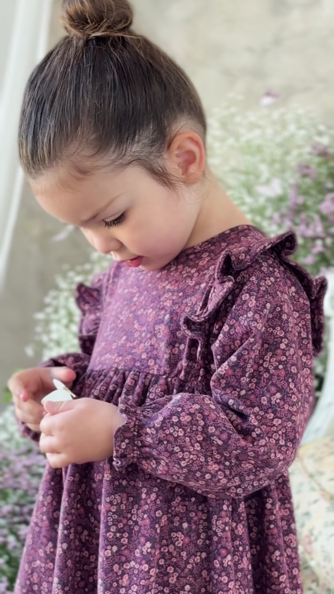 Organic Cotton Clemence Wrap Top - Fig Floral Childrens Top from Jamie Kay Australia