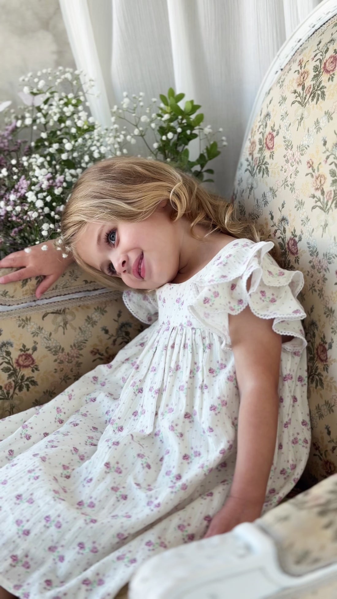 Organic Cotton Caroline Dress - Molly Lilac Childrens Dress from Jamie Kay Australia
