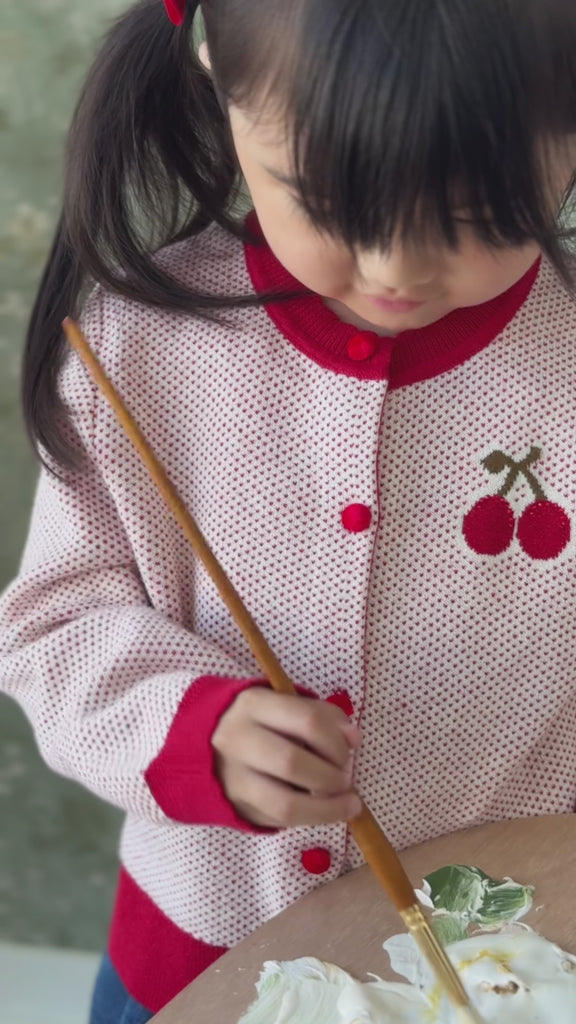 Liana Cardigan - Liana Cherry Childrens Cardigan from Jamie Kay Australia