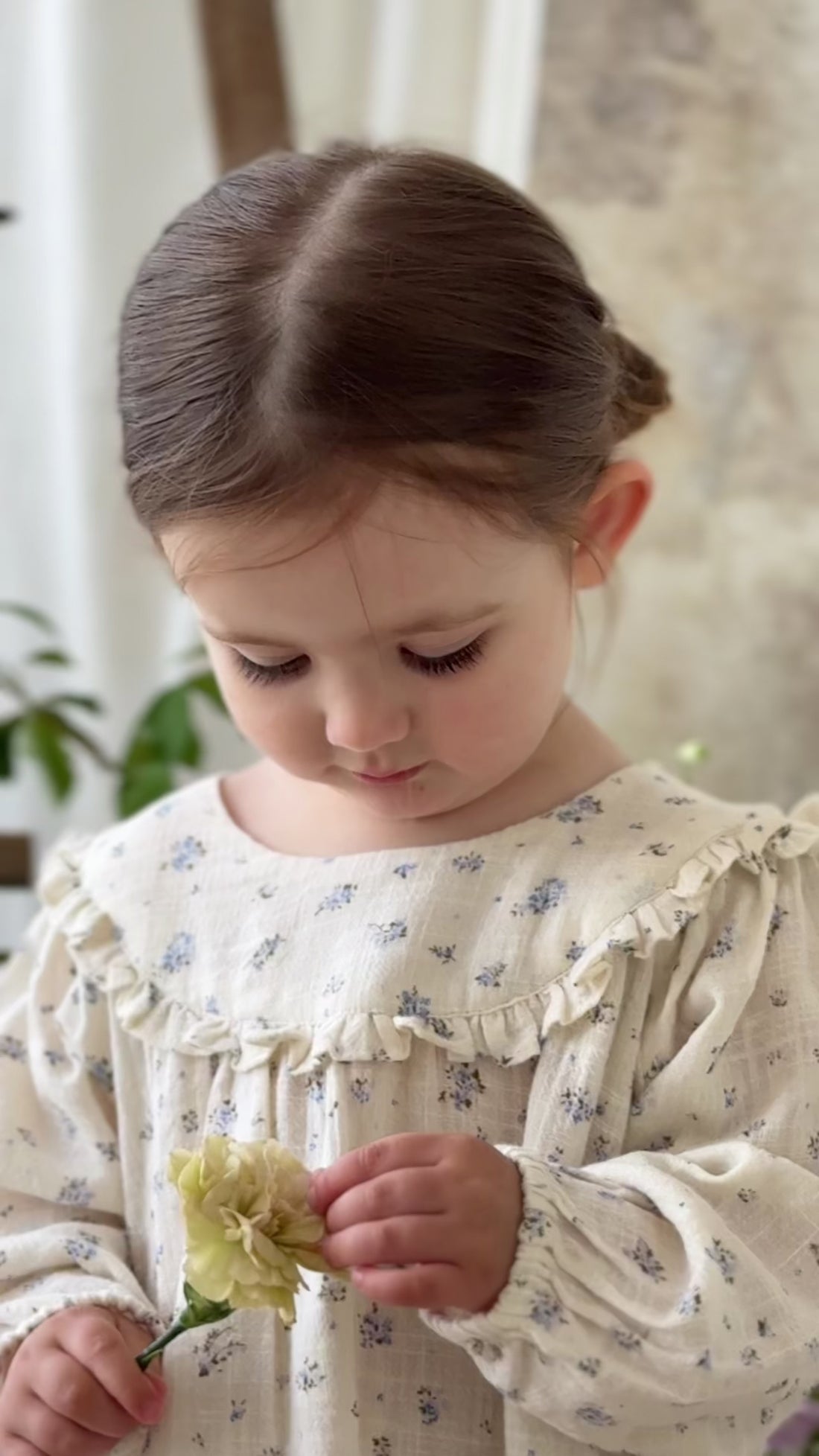 Organic Cotton Nathalie Blouse - Juniper Fields Blue Childrens Top from Jamie Kay Australia