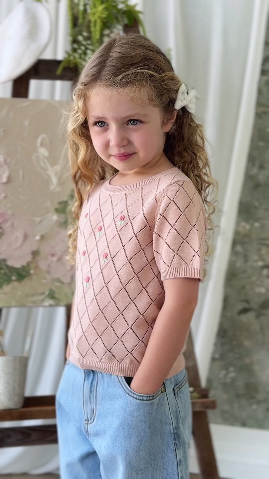 Alexandra Top - Rose Mist Alexandra Flower Childrens Top from Jamie Kay Australia