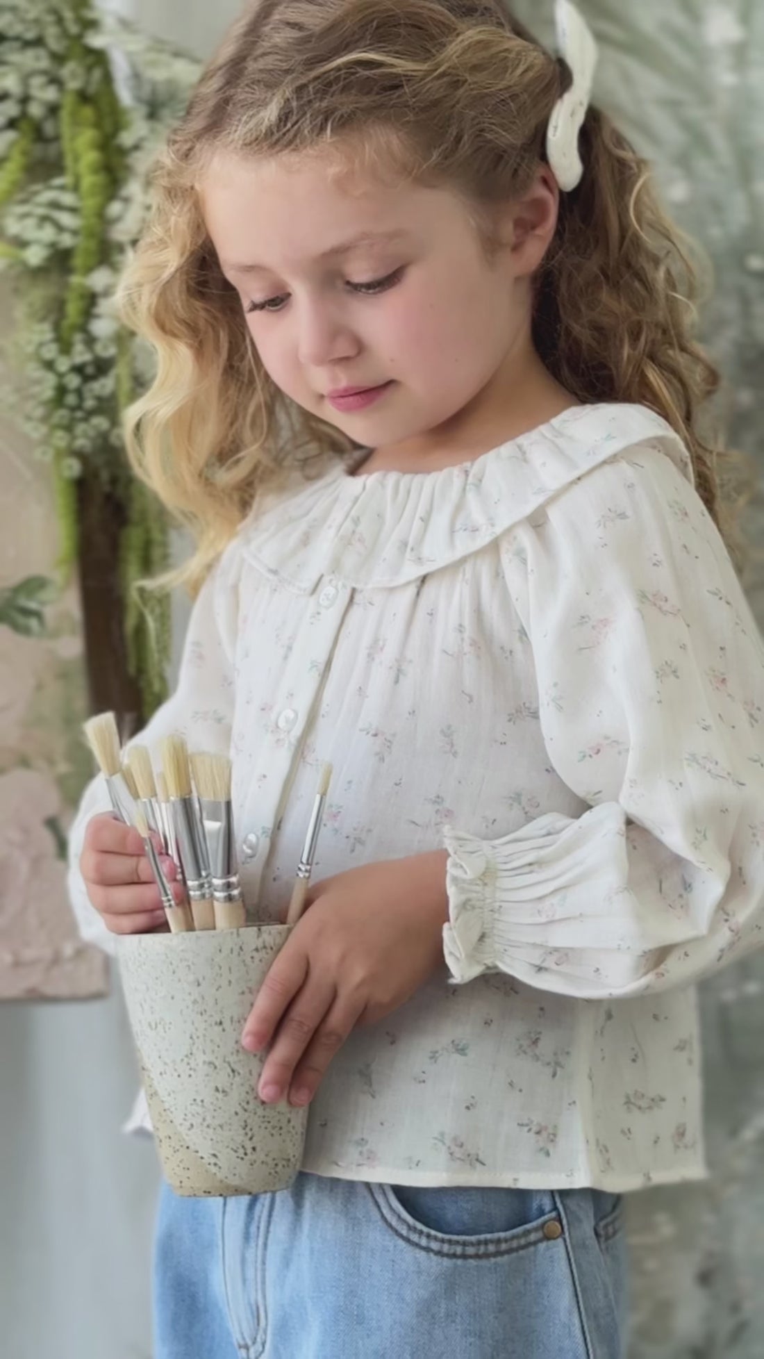 Organic Cotton Muslin Christabel Blouse - Solange Snow Childrens Top from Jamie Kay Australia