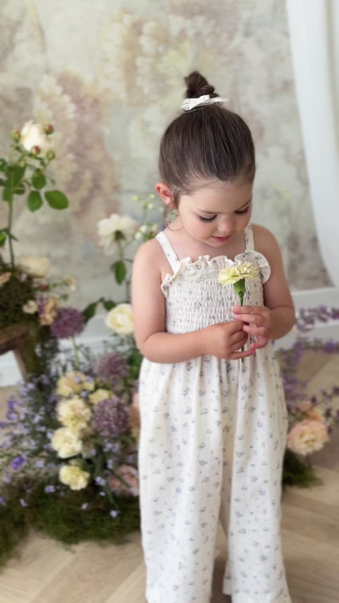 Organic Cotton Arabella Jumpsuit - Juniper Fields Blue Childrens Jumpsuit from Jamie Kay Australia