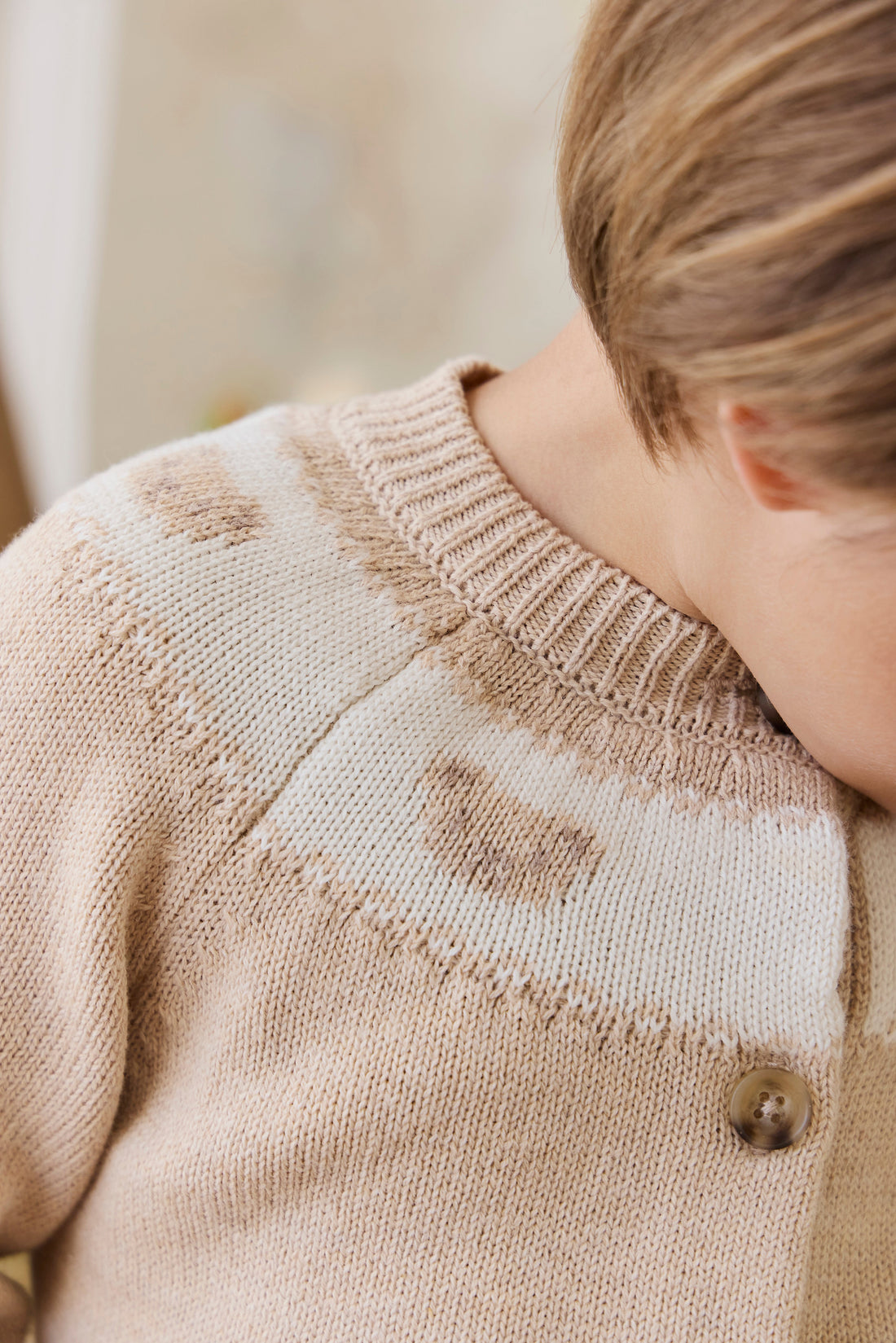Riley Cardigan - Riley Jacquard - Wheaten Marle Childrens Cardigan from Jamie Kay Australia