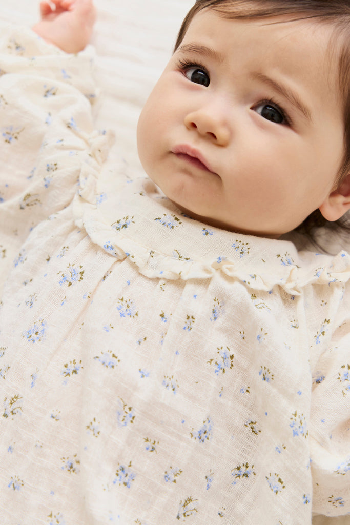 Organic Cotton Nathalie Blouse - Juniper Fields Blue Childrens Top from Jamie Kay Australia