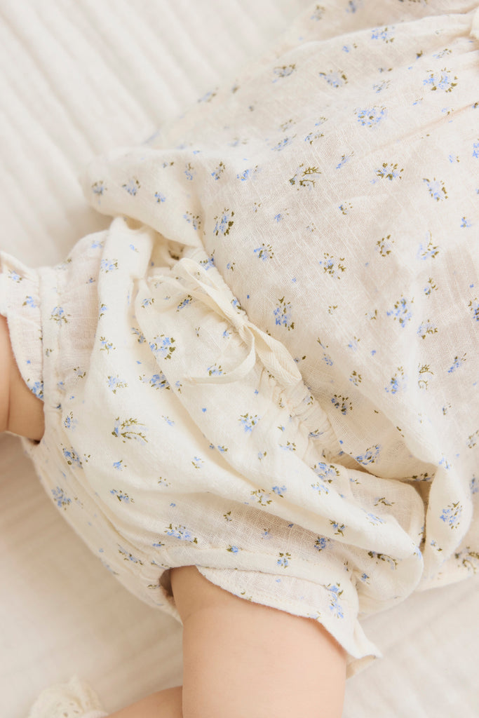 Organic Cotton Frill Bloomer - Juniper Fields Blue Childrens Bloomer from Jamie Kay Australia