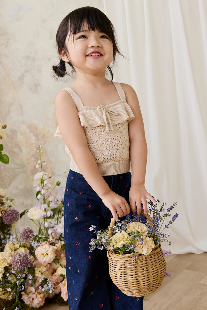 Josephine Cardigan - Light Oatmeal Marle Childrens Top from Jamie Kay Australia