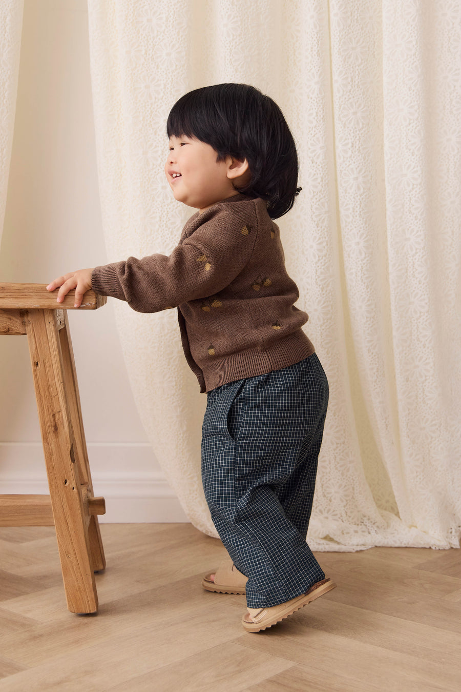 Organic Cotton Kingston Pant - Forest Grid Childrens Pant from Jamie Kay Australia