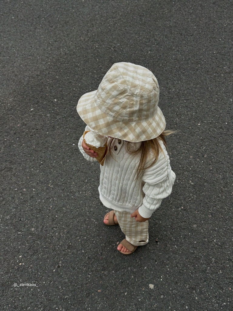 Wade Knitted Jumper - Cloud Childrens Hat from Jamie Kay Australia