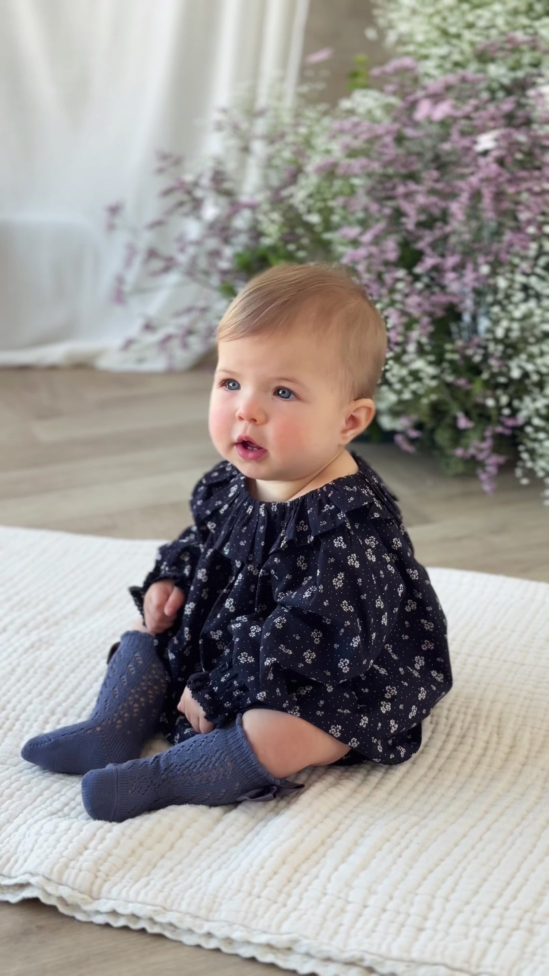 Organic Cotton Dominique Top - Maisie Navy Childrens Top from Jamie Kay Australia