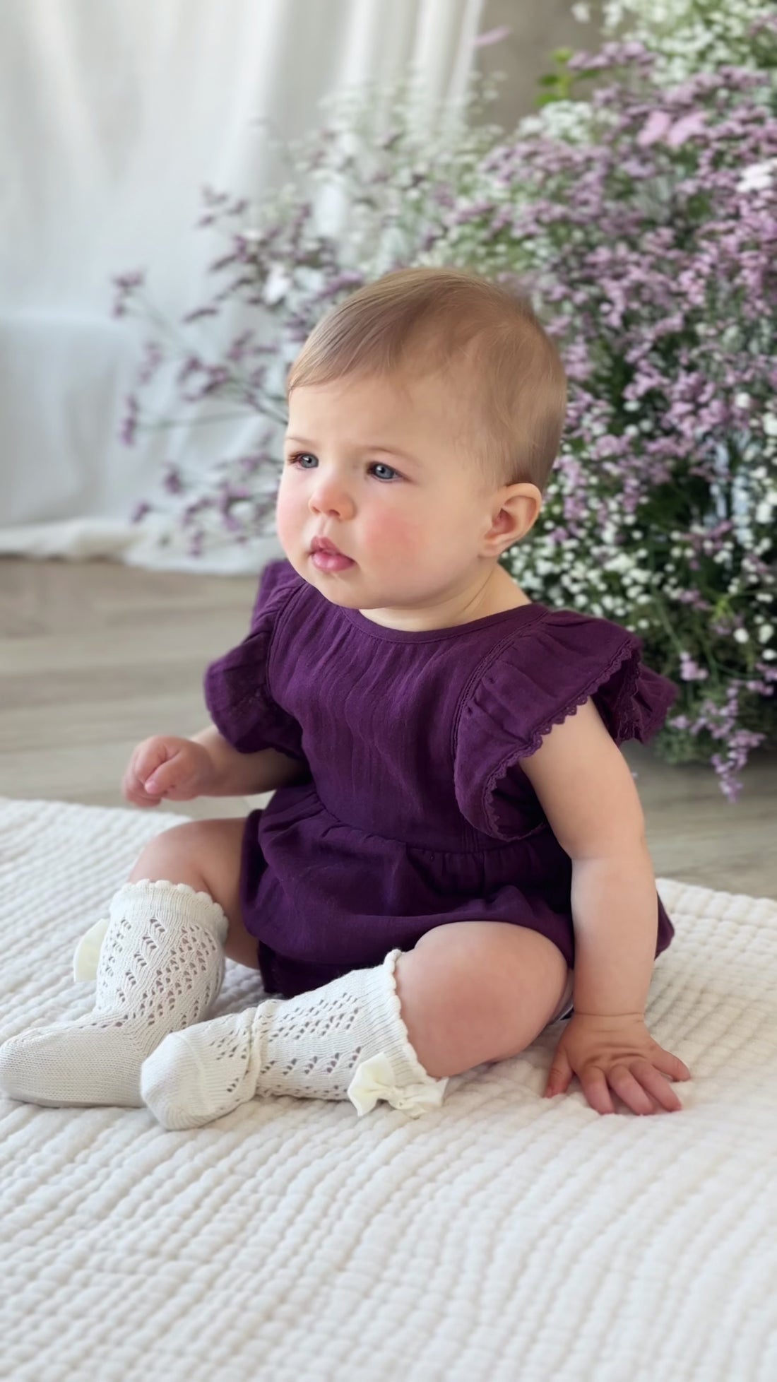 Organic Cotton Muslin Lace Dress - Fig Childrens Dress from Jamie Kay Australia