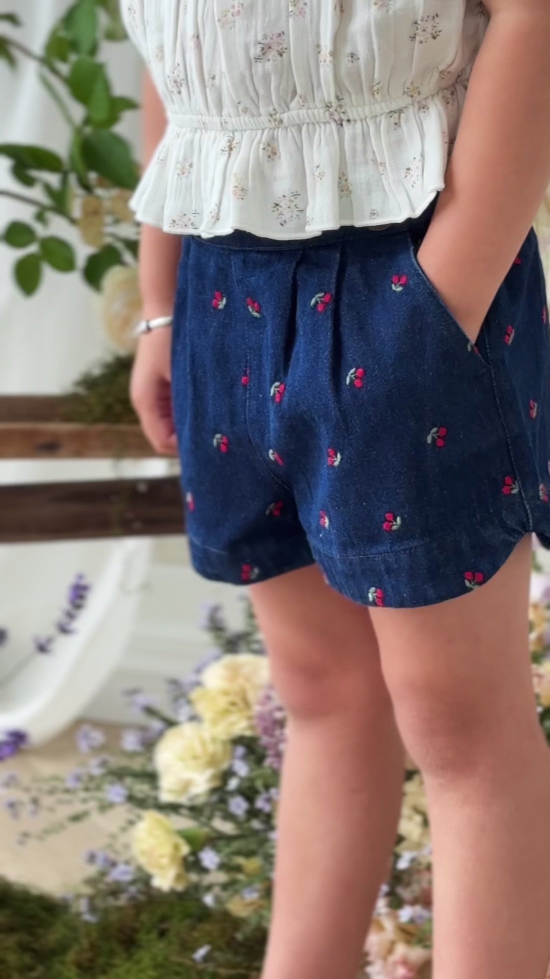 Jardine Short - Cerise Denim Childrens Short from Jamie Kay Australia