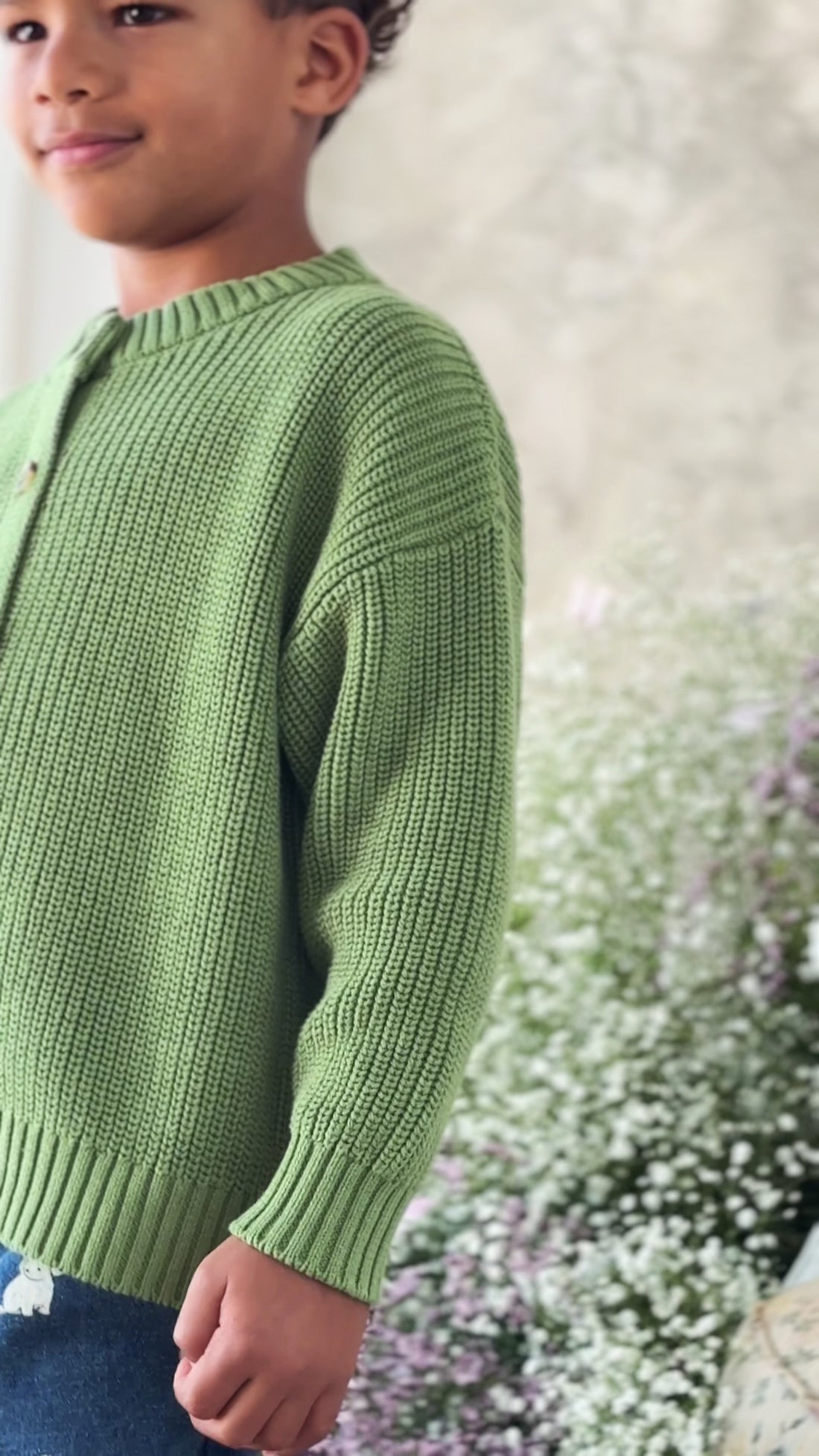 Johan Knitted Cardigan - Matcha Childrens Cardigan from Jamie Kay Australia