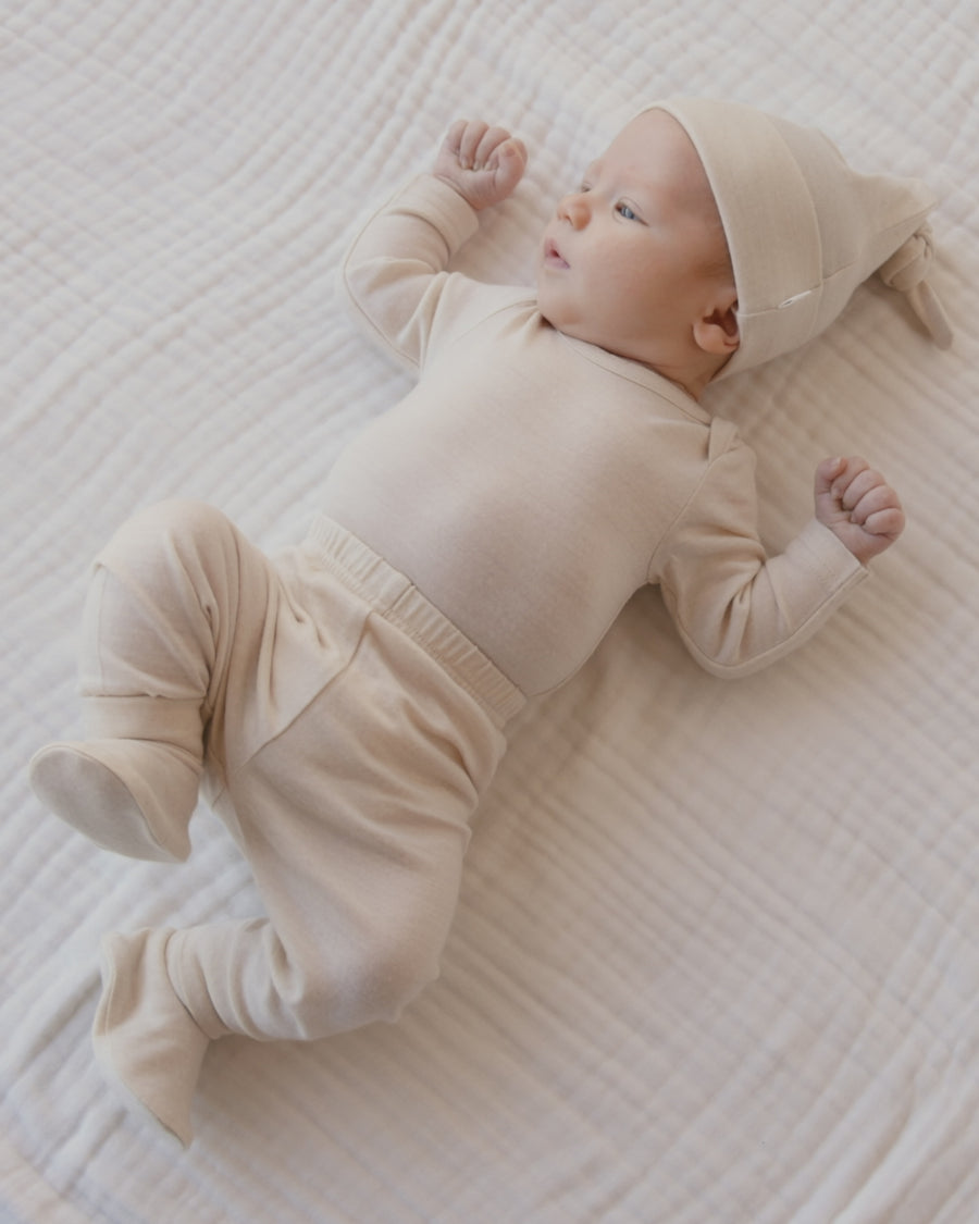 Merino Long Sleeve Envelope Bodysuit - Natural Childrens Bodysuit from Jamie Kay Australia
