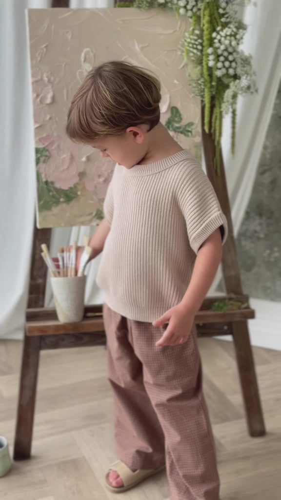 Virgil Knit Vest - Sand Childrens Vest from Jamie Kay Australia