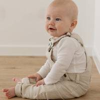 Arlo Twill Overall - Soft Clay/Stucco Stripe Childrens Overall from Jamie Kay Australia