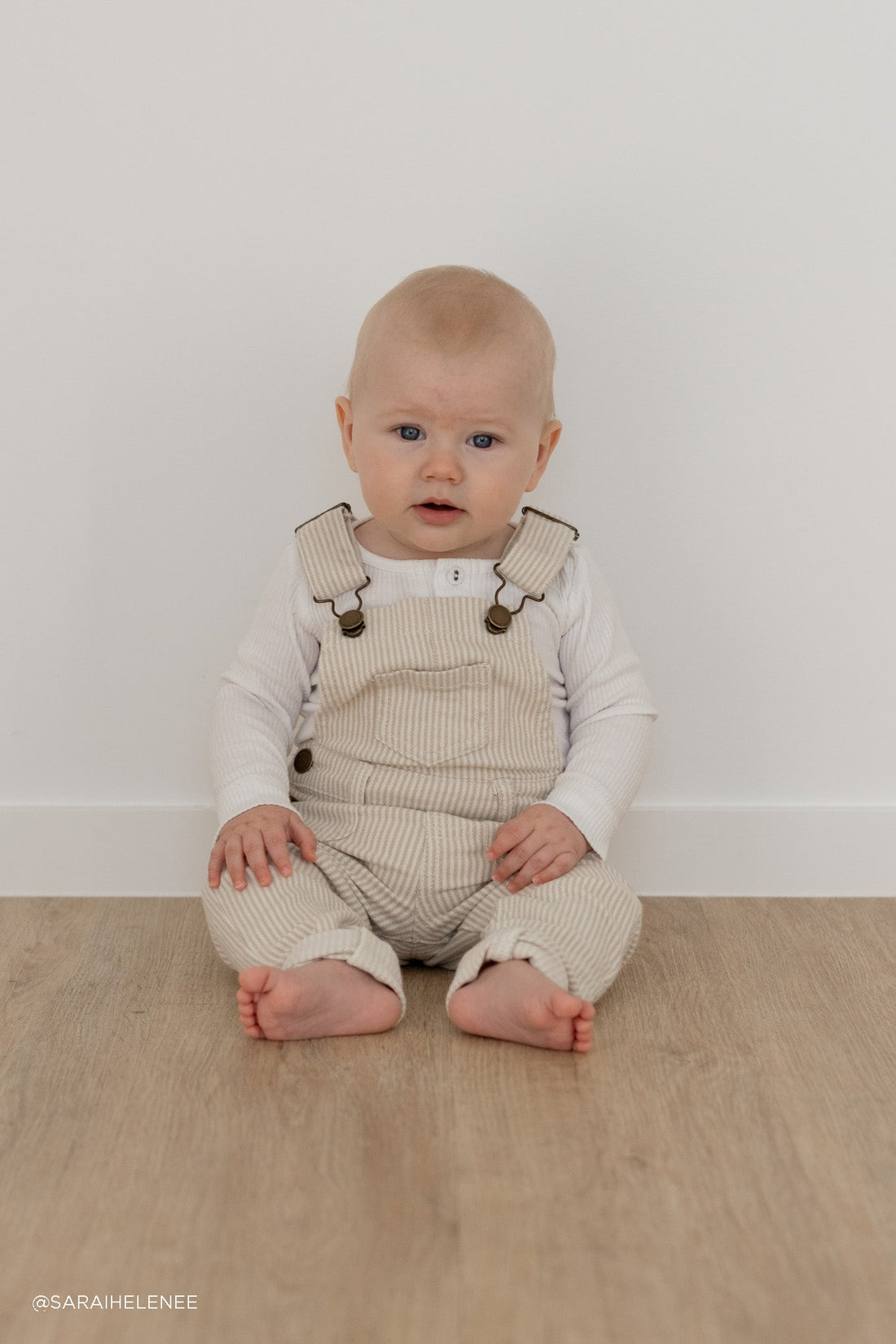 Arlo Twill Overall - Soft Clay/Stucco Stripe Childrens Overall from Jamie Kay Australia