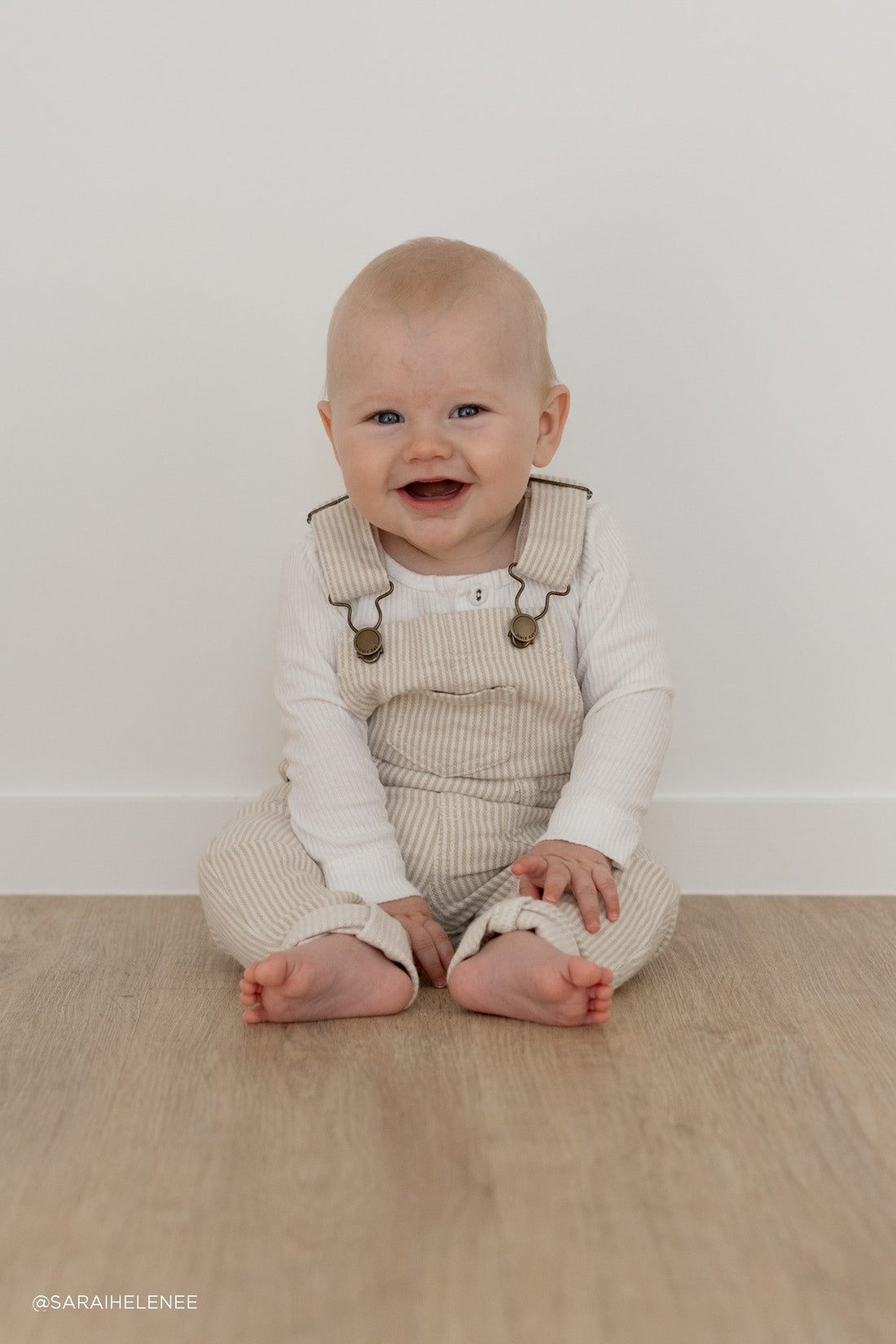 Arlo Twill Overall - Soft Clay/Stucco Stripe Childrens Overall from Jamie Kay Australia